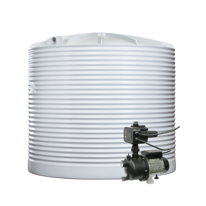 Off white 10,000L Rainwater Tank and UP-TECH40PC Pump