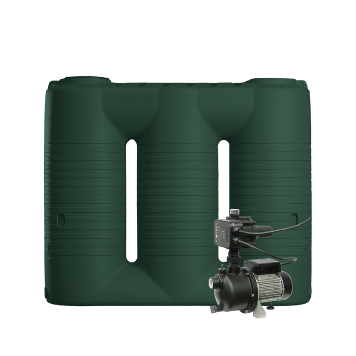 Dark Green 2,000L Slimline Water Tank SLR and UP-TECH40PC Pump