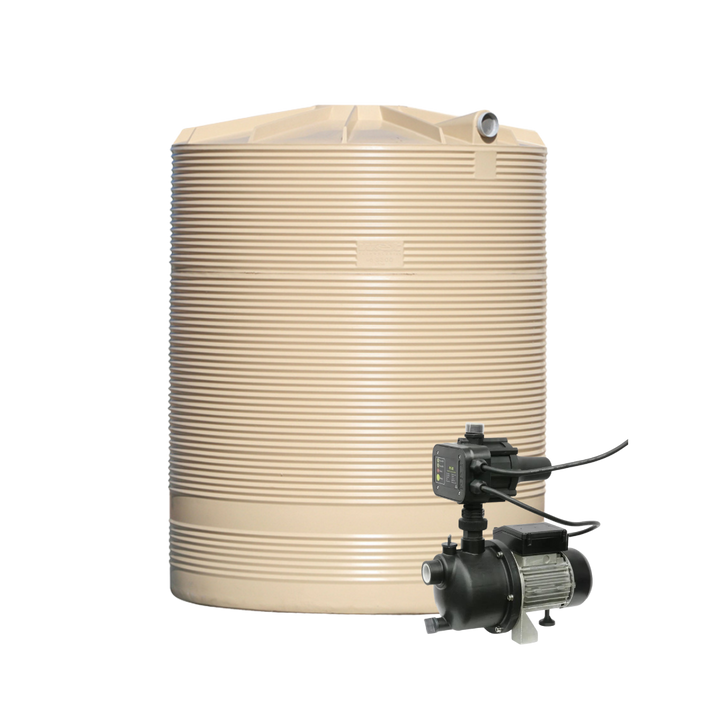 Smooth Cream 3,300L Round Corrugated Tank and UP-TECH40PC Pump